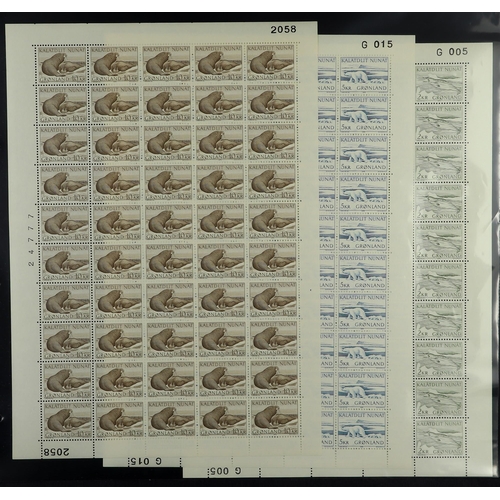 542 - GREENLAND 1938-80COLLECTION in an album, incl. never hinged mint & used stamps and many blocks of 4,... 