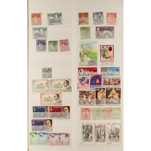 55 - COLLECTIONS & ACCUMULATIONS WORLD RANGES IN SEVEN STOCKBOOKS with clean mint (incl. never hinged) an... 