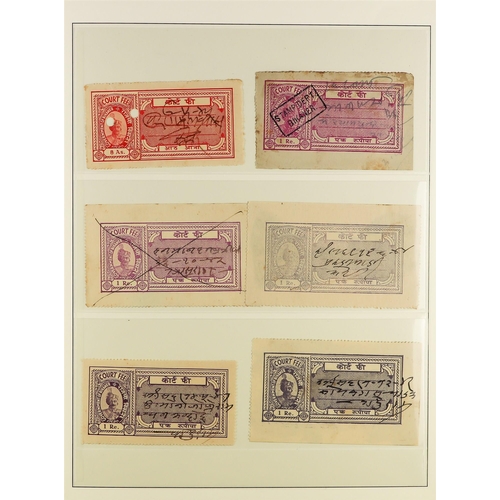 581 - INDIAN FEUDATORY STATES BIKANER STATE REVENUE STAMPS 1879-1952 collection in an album, incl. 1920-30... 