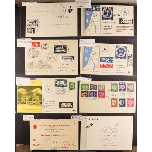 595 - ISRAEL 1949-60's COVERS RANGE an American dealers stock (P.T.S.A. $1690+) incl. better 1949-50's FDC... 