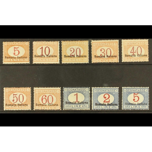 635 - ITALIAN COLONIES SOMALIA POSTAGE DUES 1920 overprints at foot, complete set, Sassone 23/32, SG D39/4... 