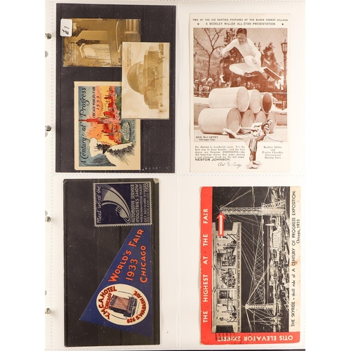 68 - COLLECTIONS & ACCUMULATIONS UNITED STATES EXHIBITIONS - 1933 CHICAGO WORLD'S FAIR a collection in an... 