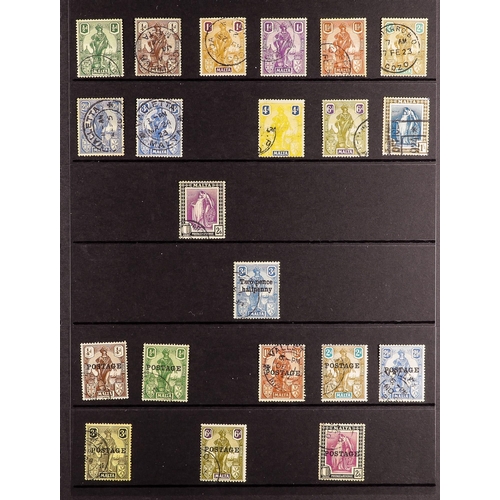 707 - MALTA 1903-53 USED COLLECTION incl. 1903 set, 1904-1914 set, 1914-21 part set to 2s (ex 3d), 1922-19... 