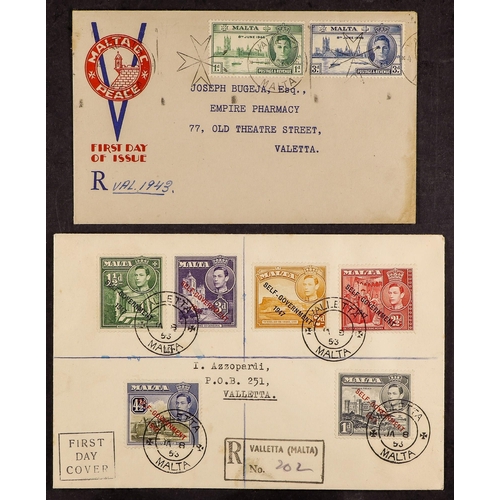 713 - MALTA 1937-1969 COVERS COLLECTION in an album, mostly illustrated First Day covers, the majority una... 