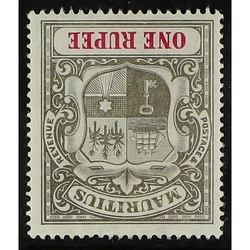 721 - MAURITIUS 1900-05 1r grey-black & carmine WATERMARK INVERTED, SG 153w, fine mint. Cat. £140.