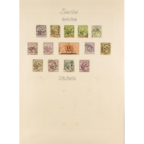 722 - MAURITIUS POSTMARKS COLLECTION. in an album, with postmarks on late QV to early QEII period stamps &... 