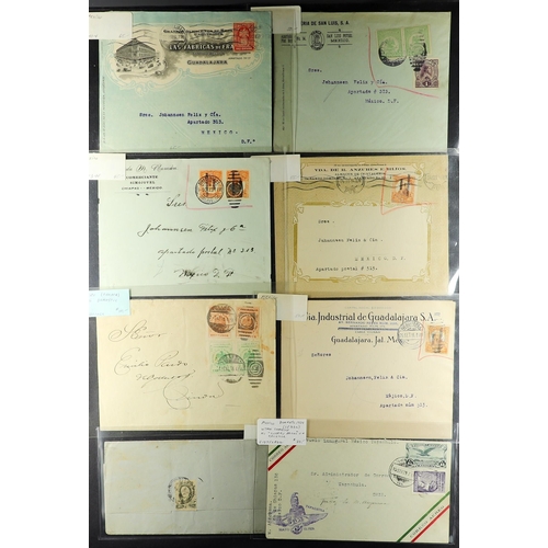 723 - MEXICO 1860's-1960's COVERS RANGE an American dealers stock (P.T.S.A. $2050+) incl. pre stamp, aerog... 