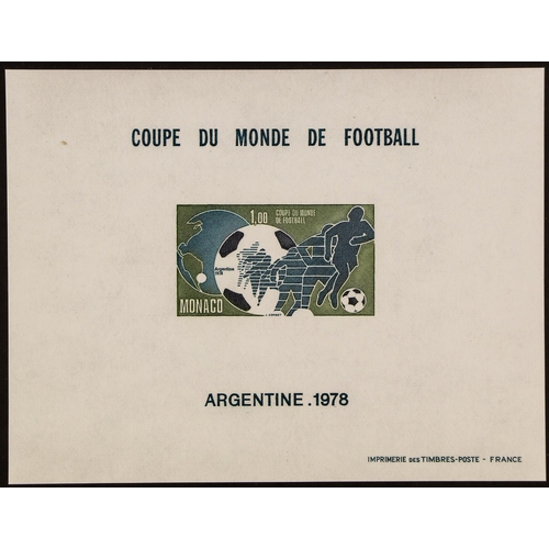 731 - MONACO 1978 Football special IMPERF miniature sheet, Yvert BS 10a, never hinged mint. Cat. 535.