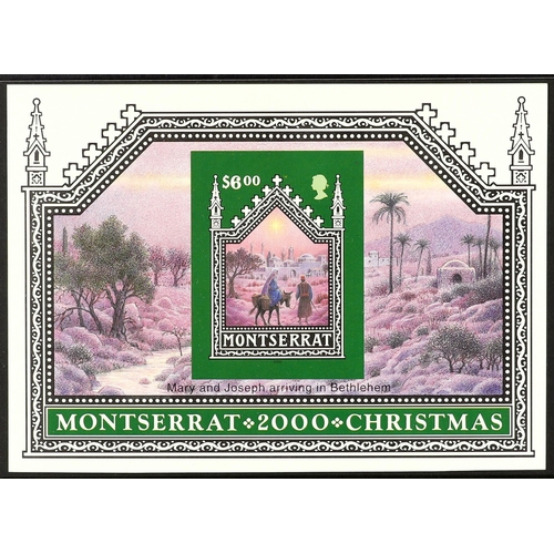 737 - MONTSERRAT 2000 IMPERF PROOF $6 Christmas miniature sheet, SG MS1179, IMPERF PROOF from the B.D.T. P... 