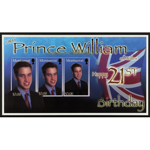 738 - MONTSERRAT 2003 Prince William 21st Birthday miniature sheet, SG MS1236, IMPERF PROOF from the B.D.T... 