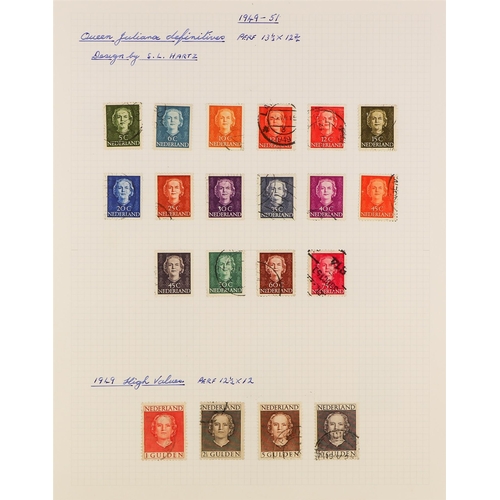 746 - NETHERLANDS 1891-1966 USED COLLECTION in an album, incl. 1891 Wilhelmina to 1g violet & 1894 to 1g b... 