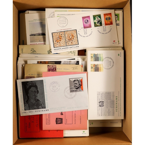 748 - NETHERLAND COLONIES COLONIES A small box filled with stamps & covers from Suriname, Curacao & Antill... 