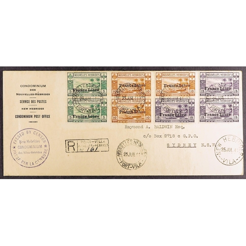 755 - NEW HEBRIDES FRENCH 1941 (25 July) registered cover to Sydney bearing 