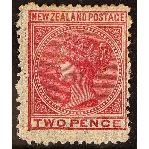 758 - NEW ZEALAND 1875 2d rose Side-face, Star watermark, SG 179, mint with large part gum. Cat. £850.