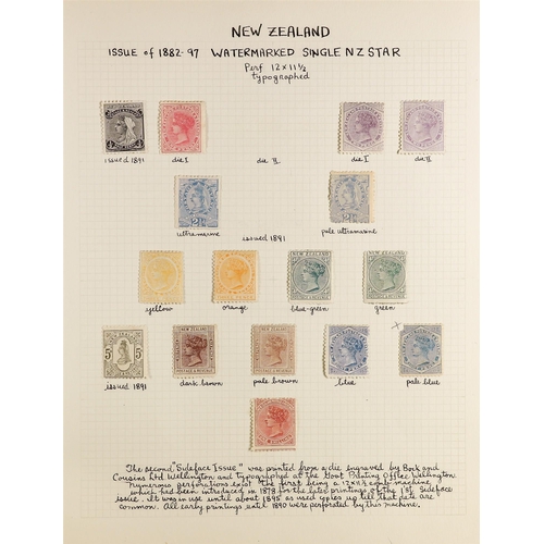 759 - NEW ZEALAND 1882-1900 SECOND SIDEFACE ISSUE perf 12 x 11½ MINT range of all values to 1s (without ad... 