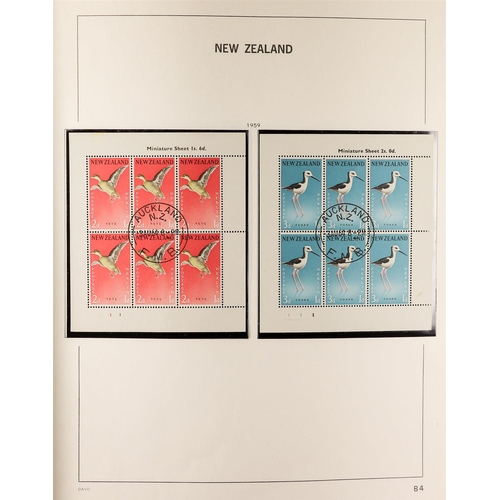 769 - NEW ZEALAND 1957-95 MINIATURE SHEETS FINE USED COLLECTION in a DAVO printed album, with a complete b... 