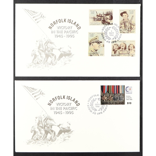 777 - NORFOLK IS. 1994-2012 FIRST DAY COVERS collection of all different illustrated unaddressed covers in... 