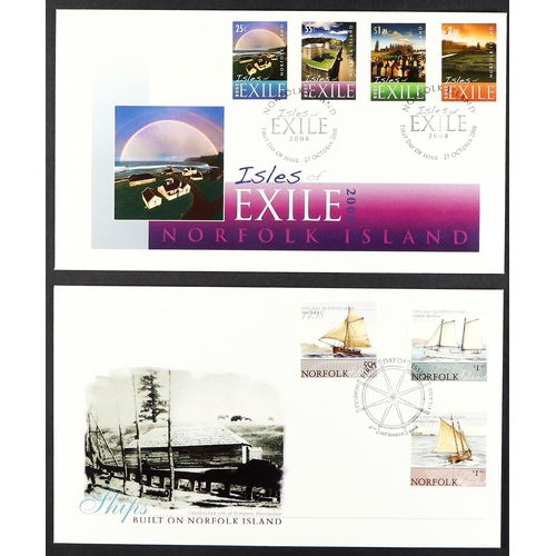 777 - NORFOLK IS. 1994-2012 FIRST DAY COVERS collection of all different illustrated unaddressed covers in... 