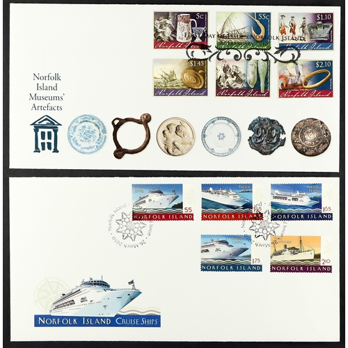 777 - NORFOLK IS. 1994-2012 FIRST DAY COVERS collection of all different illustrated unaddressed covers in... 