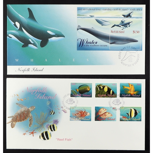 777 - NORFOLK IS. 1994-2012 FIRST DAY COVERS collection of all different illustrated unaddressed covers in... 