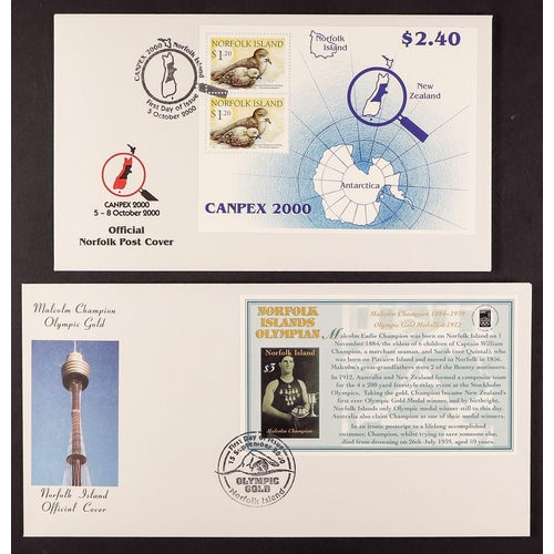 777 - NORFOLK IS. 1994-2012 FIRST DAY COVERS collection of all different illustrated unaddressed covers in... 