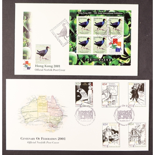 777 - NORFOLK IS. 1994-2012 FIRST DAY COVERS collection of all different illustrated unaddressed covers in... 