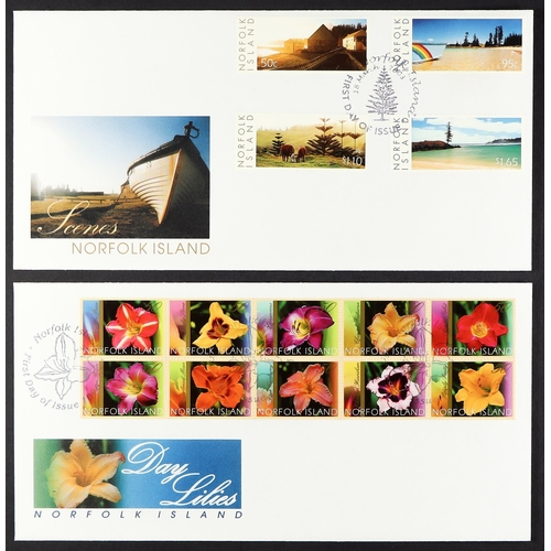 777 - NORFOLK IS. 1994-2012 FIRST DAY COVERS collection of all different illustrated unaddressed covers in... 