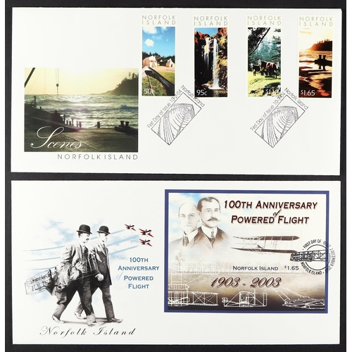 777 - NORFOLK IS. 1994-2012 FIRST DAY COVERS collection of all different illustrated unaddressed covers in... 