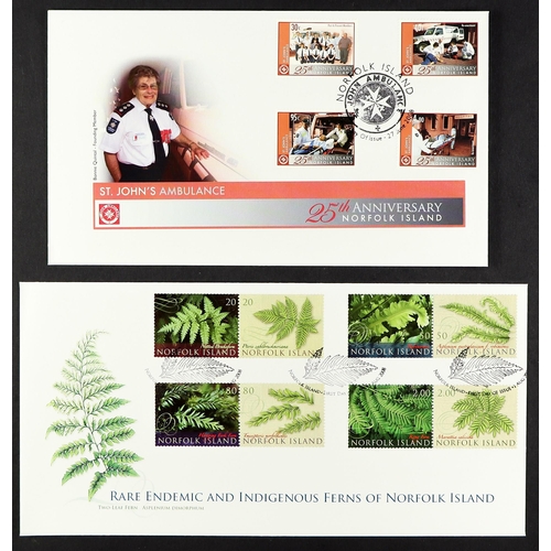 777 - NORFOLK IS. 1994-2012 FIRST DAY COVERS collection of all different illustrated unaddressed covers in... 