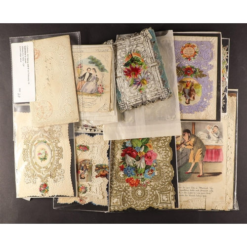 956 - UNITED STATES VALENTINES CARDS & COVERS. A premium group of 19th Century items, many achingly beauti... 