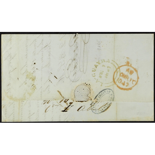 963 - VENEZUELA BRITISH POST OFFICE AT LA GUAYRA 1847 (Feb) single sheet letter written in French to Londo... 