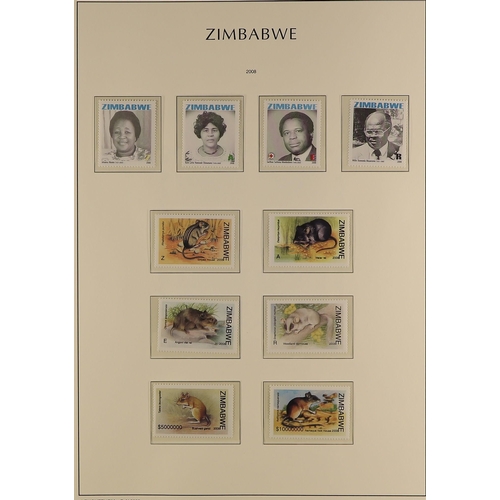 966 - ZIMBABWE 1980-2011 NEVER HINGED MINT COLLECTION in a Lighthouse hingeless album with slip case to 20... 