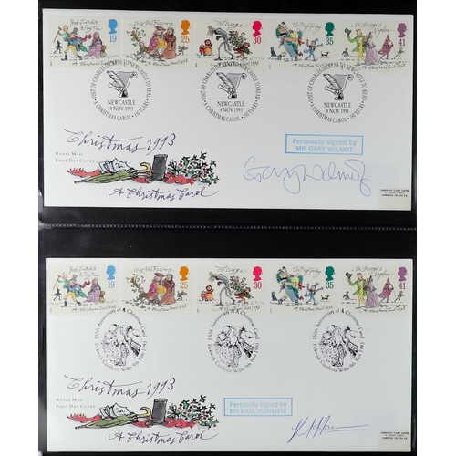 982 - GREAT BRITAIN CHRISTMAS AUTOGRAPHED COVERS COLLECTION 1990's FDC's signed incl. Ross King, Debbie Mc... 