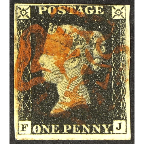 987 - GB.PENNY BLACKS 1840 1d black, Plate7 