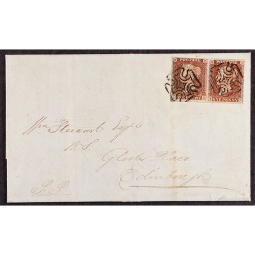 991 - GB.QUEEN VICTORIA 1841 1D RED FROM BLACK PLATE 10 horizontal pair 