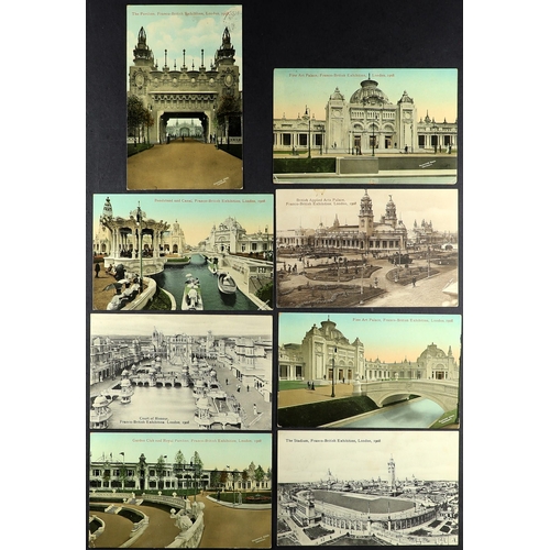 1 - 1908 FRANCO-BRITISH EXHIBITION POSTCARDS of sepia and colour tinted picture pc's from the London exh... 