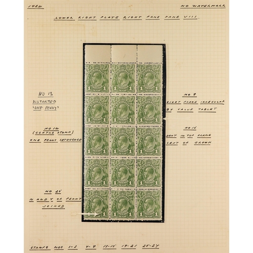 102 - AUSTRALIA 1924-25 1d sage-green Head no watermark, SG 83, fine mint (most stamps are never hinged) u... 