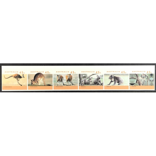 105 - AUSTRALIA 1994-97 LEIGH-MARDON PRINTING ERROR PROOF 1994-97 Wildlife self-adhesive set, SG 1459/1564... 