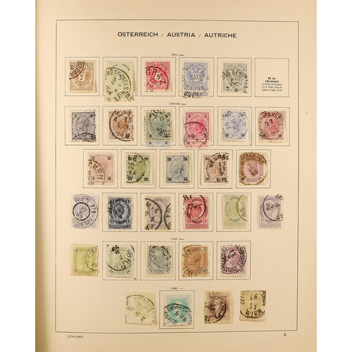 114 - AUSTRIA 1850-1970 COLLECTION of both mint and used issues in a Schaubek album, incl. Newspaper stamp... 