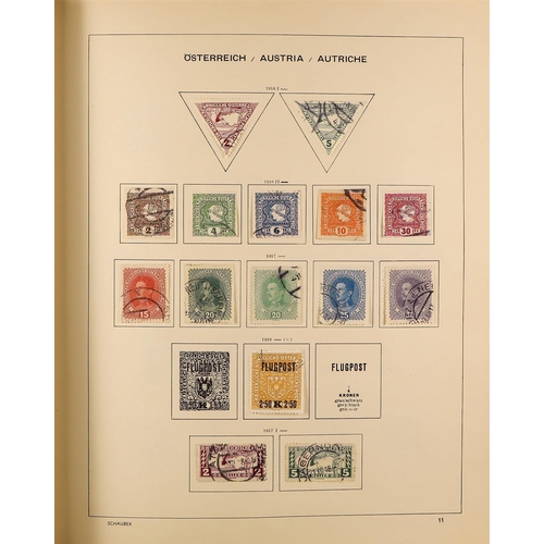 114 - AUSTRIA 1850-1970 COLLECTION of both mint and used issues in a Schaubek album, incl. Newspaper stamp... 