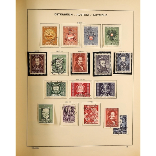 114 - AUSTRIA 1850-1970 COLLECTION of both mint and used issues in a Schaubek album, incl. Newspaper stamp... 