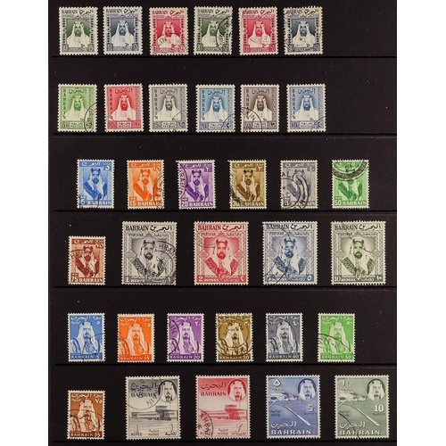 124 - BAHRAIN 1960-79 COMPLETE USED COLLECTION incl. 1960, 1964 & 1966 Defins sets, 1966 Trade Fair set, 1... 