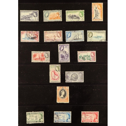 130 - BARBADOS 1937-65 COMPLETE USED SG 245/335. plus 1938-47 additional listed perfs. and 1947 1d on 2d a... 