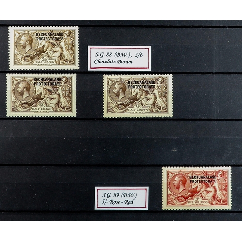 134 - BECHUANALAND 1914-23 MINT SEAHORSES balance of a specialised collection includes the 1914-15 Waterlo... 