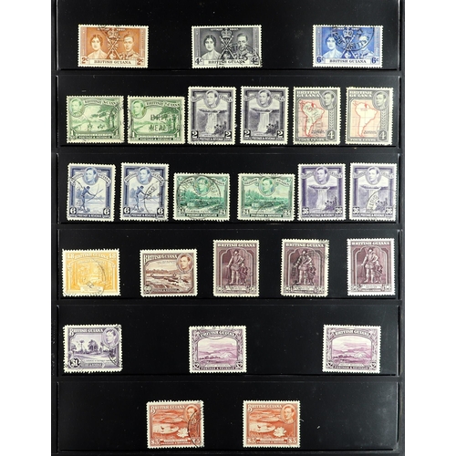 143 - BR. GUIANA 1937-51 USED COLLECTION complete for all the basic issues, plus 1938-52 Pictorials with m... 