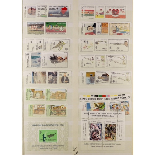 249 - CYPRUS TURKISH CYPRIOT POSTS 1974-96 never hinged mint collection incl. 1974 Anniv set, 1990 Birds s... 