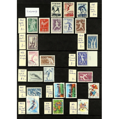 27 - COLLECTIONS & ACCUMULATIONS SPORTS ON STAMPS a world collection in albums, with mint (incl. never hi... 