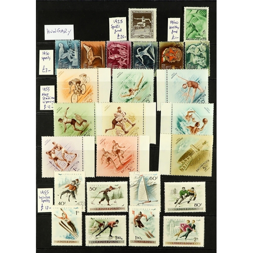 27 - COLLECTIONS & ACCUMULATIONS SPORTS ON STAMPS a world collection in albums, with mint (incl. never hi... 