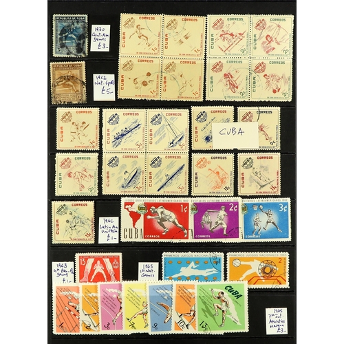 27 - COLLECTIONS & ACCUMULATIONS SPORTS ON STAMPS a world collection in albums, with mint (incl. never hi... 