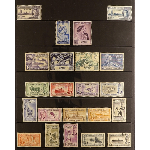 275 - FALKLAND IS. 1938-52 USED COLLECTION with 1938-50 Pictorial set, 1948 Wedding set, 1949 UPU set, and... 